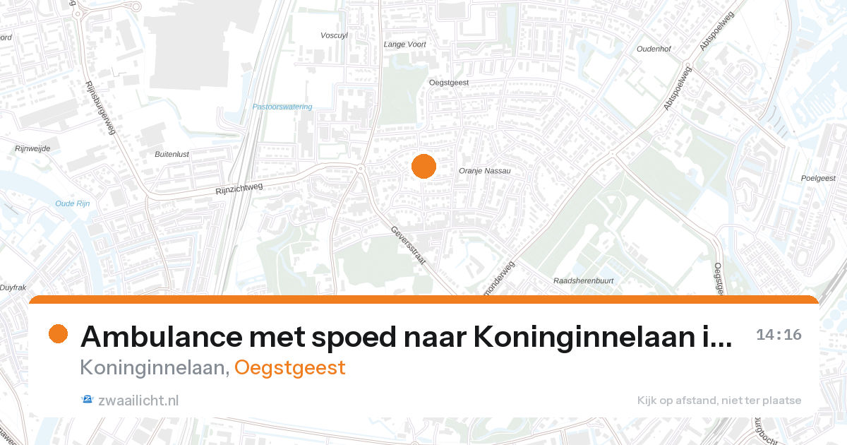 Ambulance met spoed naar Koninginnelaan in Oegstgeest — 8 mei 2026