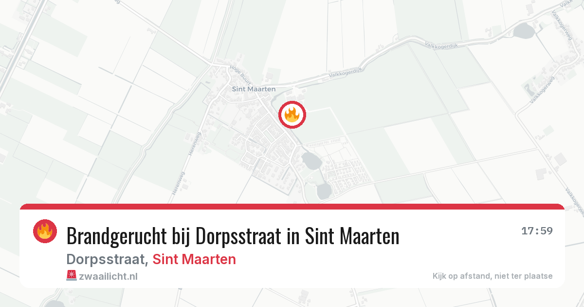 Brandgerucht bij Dorpsstraat in Sint Maarten — 7 apr 2026