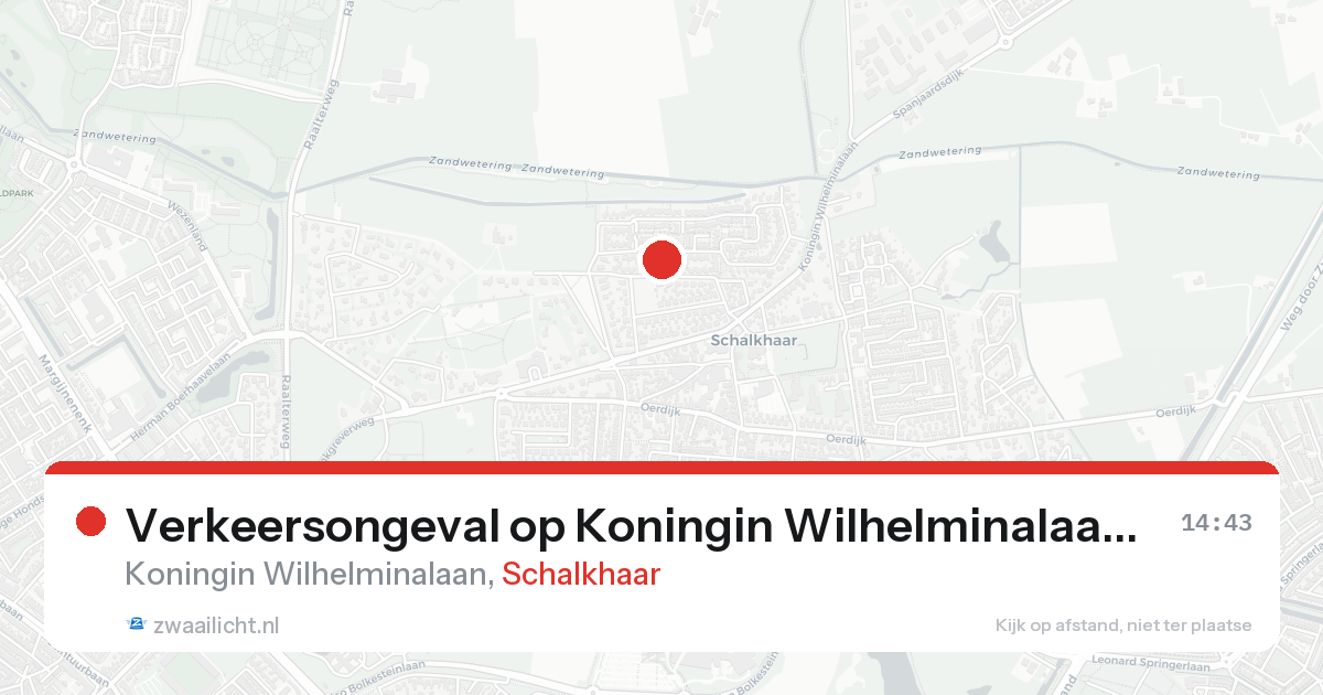 Verkeersongeval op Koningin Wilhelminalaan in Schalkhaar — 20 aug 2026