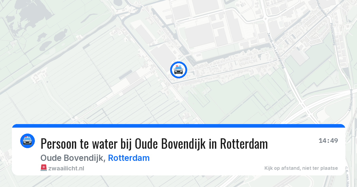 Persoon te water bij Oude Bovendijk in Rotterdam — 12 aug 2026