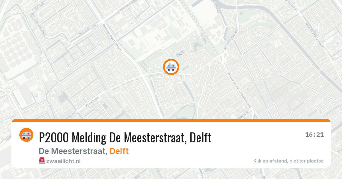P2000 Melding De Meesterstraat, Delft — 8 jul 2026
