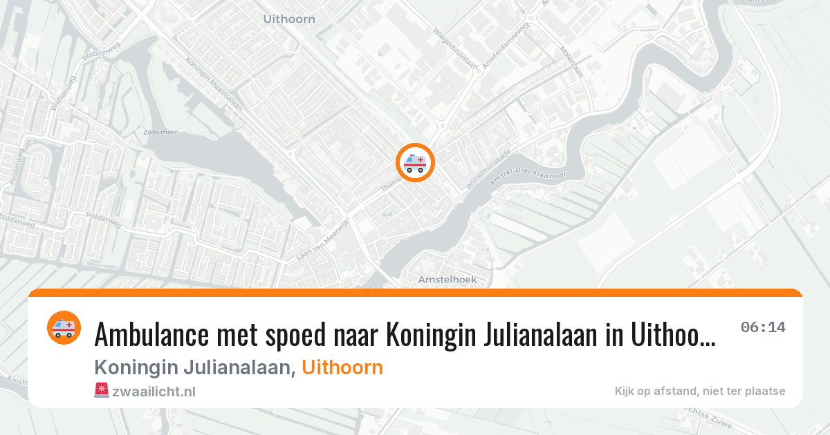 Ambulance met spoed naar Koningin Julianalaan in Uithoorn — 2 jun 2026