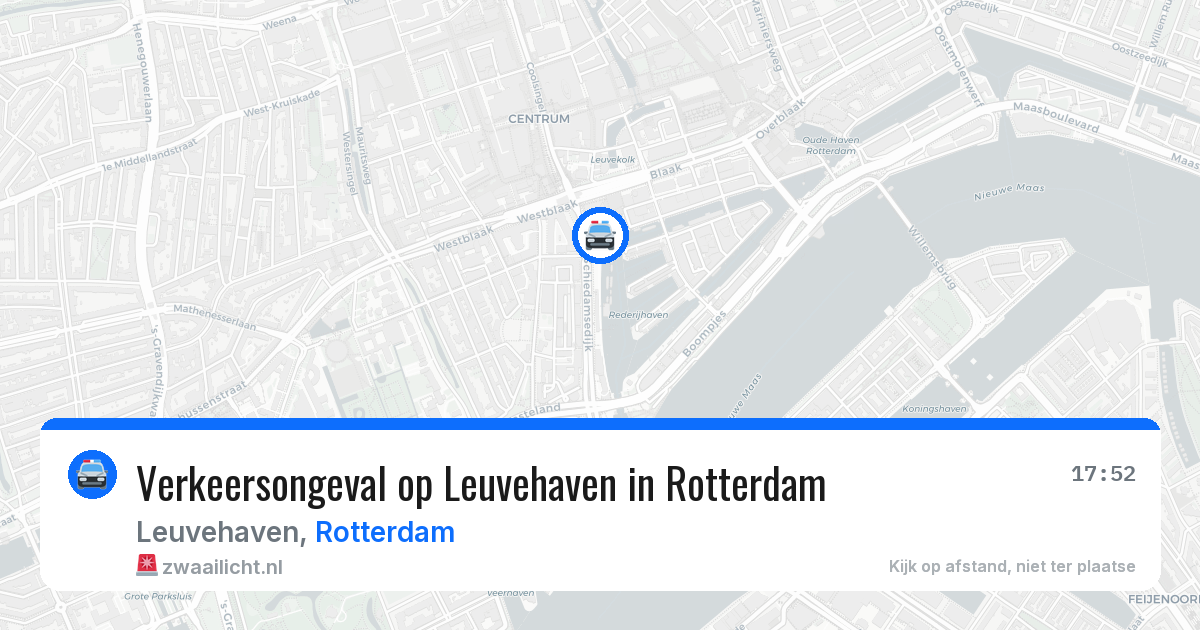 Verkeersongeval op Leuvehaven in Rotterdam — 12 aug 2026