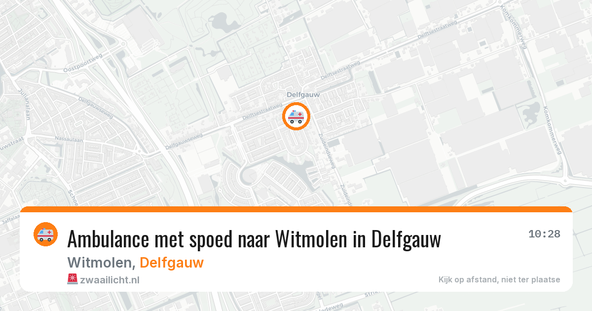 Ambulance met spoed naar Witmolen in Delfgauw — 29 mrt 2026