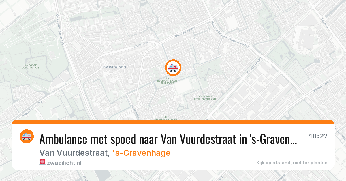 Ambulance met spoed naar Van Vuurdestraat in 's-Gravenhage — 25 apr 2026