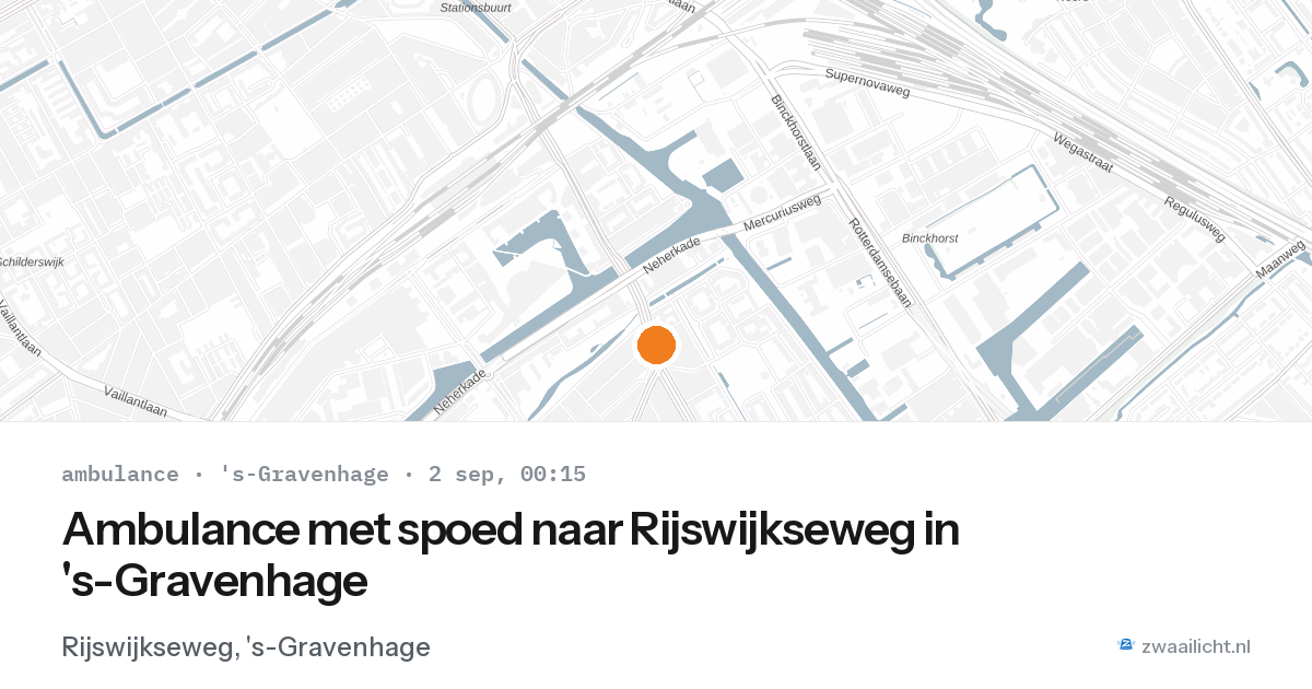 Ambulance met spoed naar Rijswijkseweg in 's-Gravenhage — 1 sep 2026