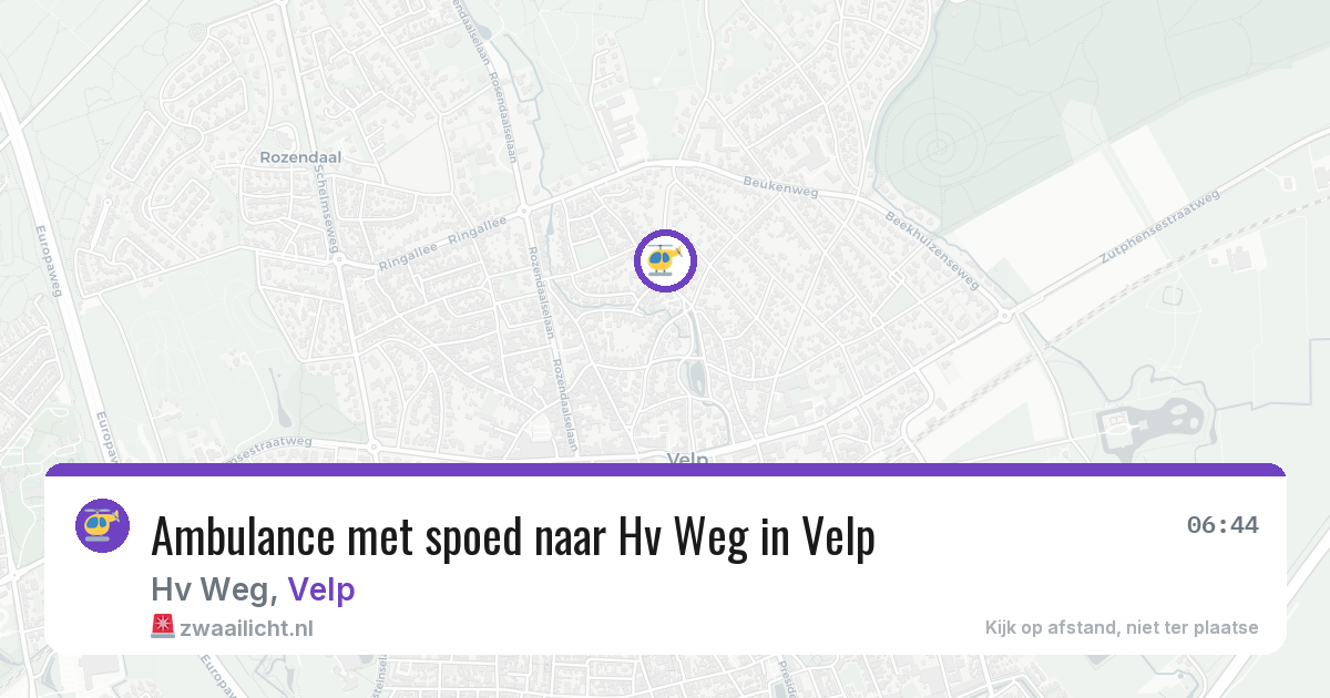 Ambulance met spoed naar Hv Weg in Velp — 18 jun 2026