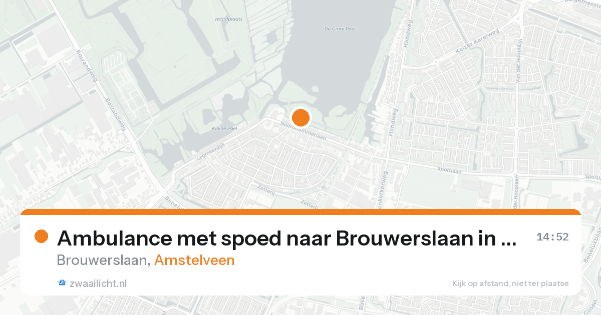 Ambulance met spoed naar Brouwerslaan in Amstelveen — 22 aug 2026