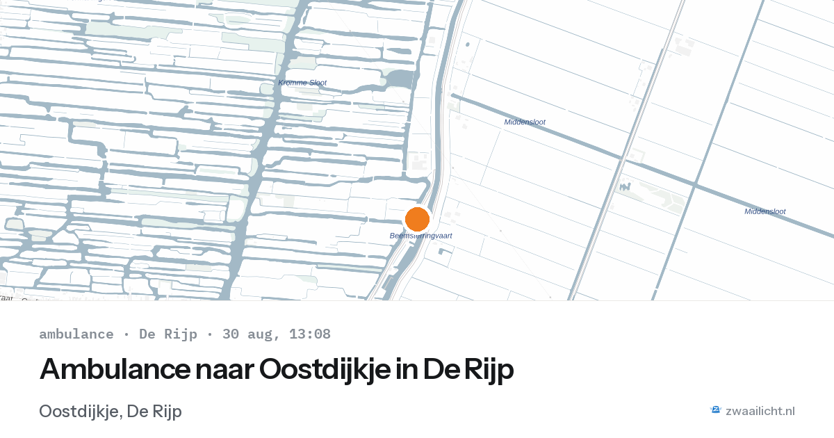 Ambulance naar Oostdijkje in De Rijp — 30 aug 2026