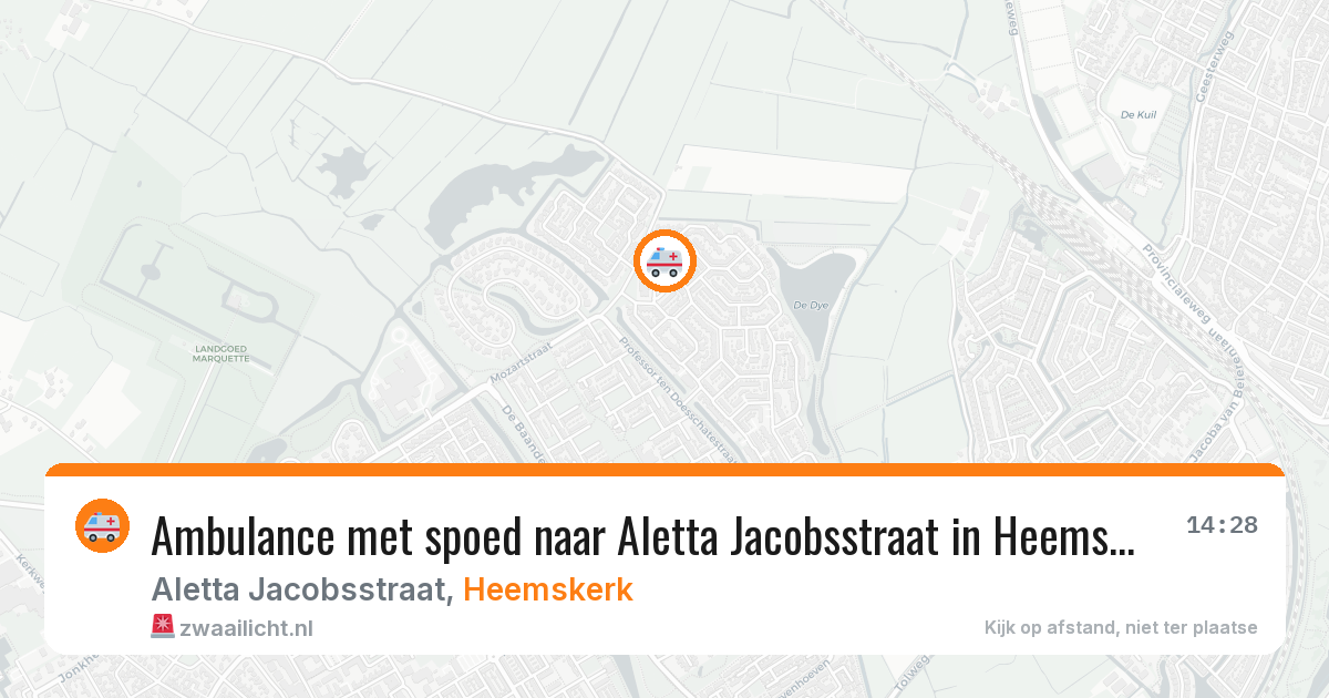 Ambulance met spoed naar Aletta Jacobsstraat in Heemskerk — 13 jul 2026