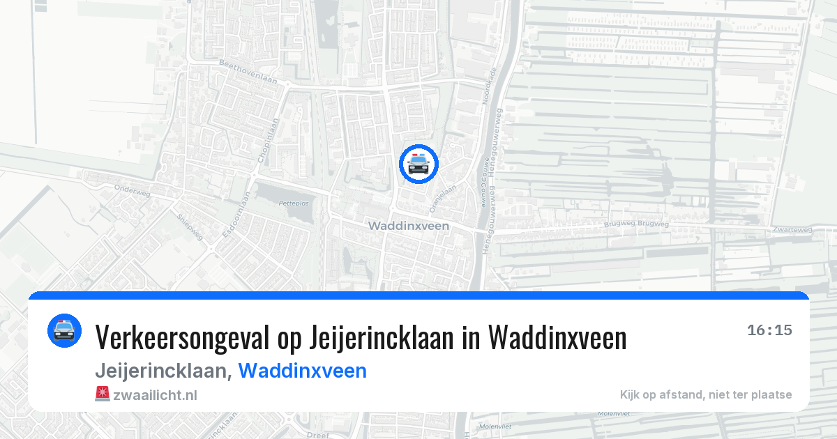 Verkeersongeval op Jeijerincklaan in Waddinxveen — 9 jun 2026