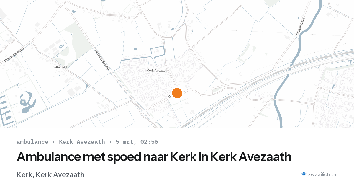 Ambulance met spoed naar Kerk in Kerk Avezaath — 5 mrt 2026