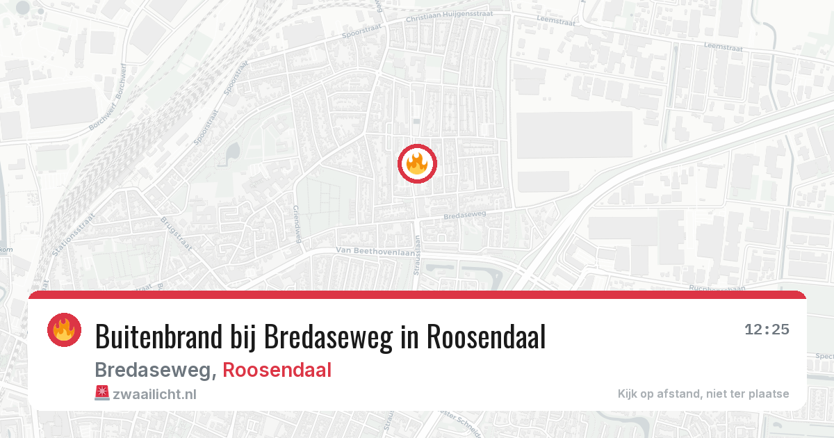 Buitenbrand bij Bredaseweg in Roosendaal — 16 jul 2026