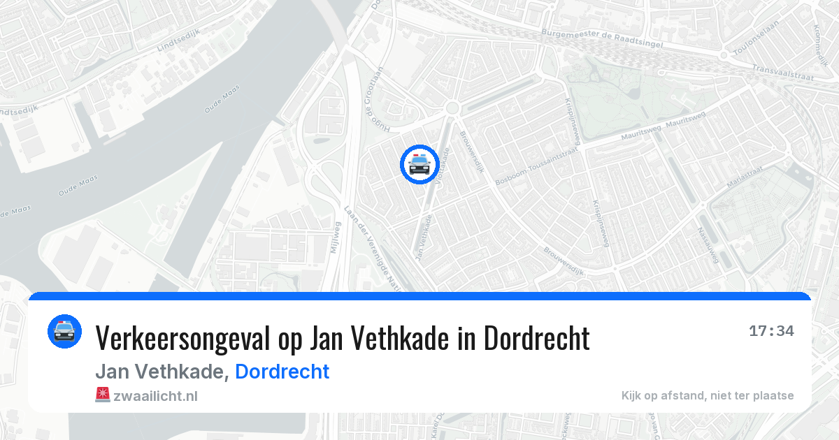 Verkeersongeval op Jan Vethkade in Dordrecht — 15 mei 2026