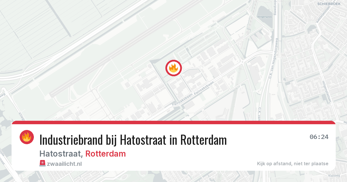 Industriebrand bij Hatostraat in Rotterdam — 6 mrt 2026