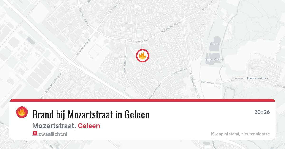 Brand bij Mozartstraat in Geleen — 23 jun 2026