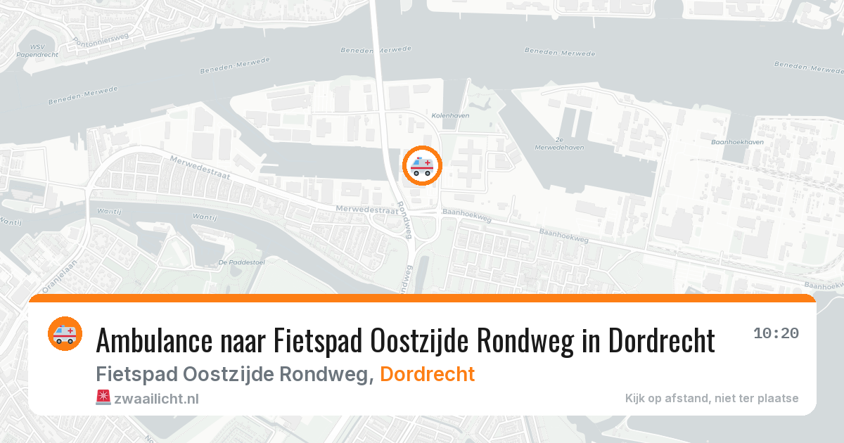 Ambulance naar Fietspad Oostzijde Rondweg in Dordrecht — 7 apr 2026