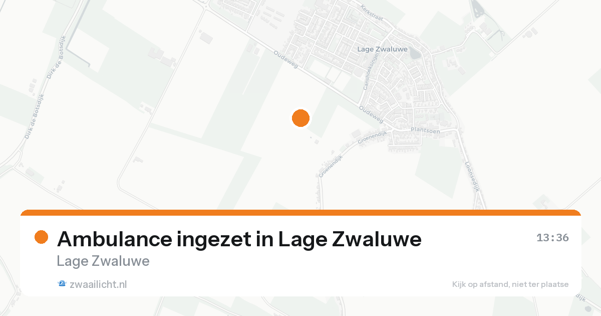 Ambulance ingezet in Lage Zwaluwe — 15 aug 2026