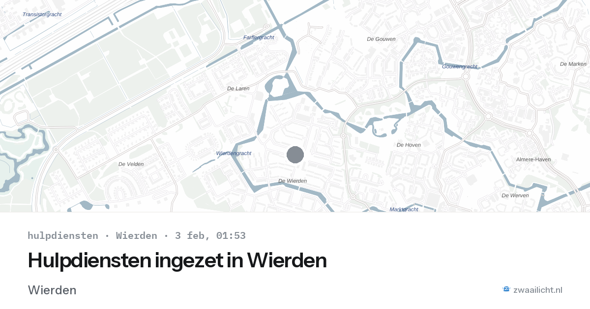 Hulpdiensten ingezet in Wierden — 3 feb 2026 | 🚨 Zwaailicht.nl