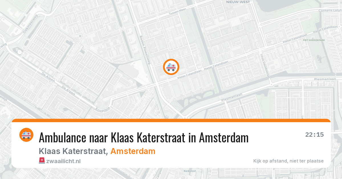 Ambulance naar Klaas Katerstraat in Amsterdam — 1 aug 2026