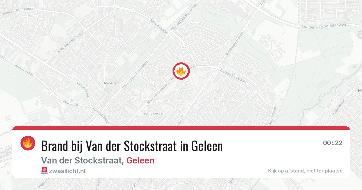 Brand bij Van der Stockstraat in Geleen — 27 jun 2026