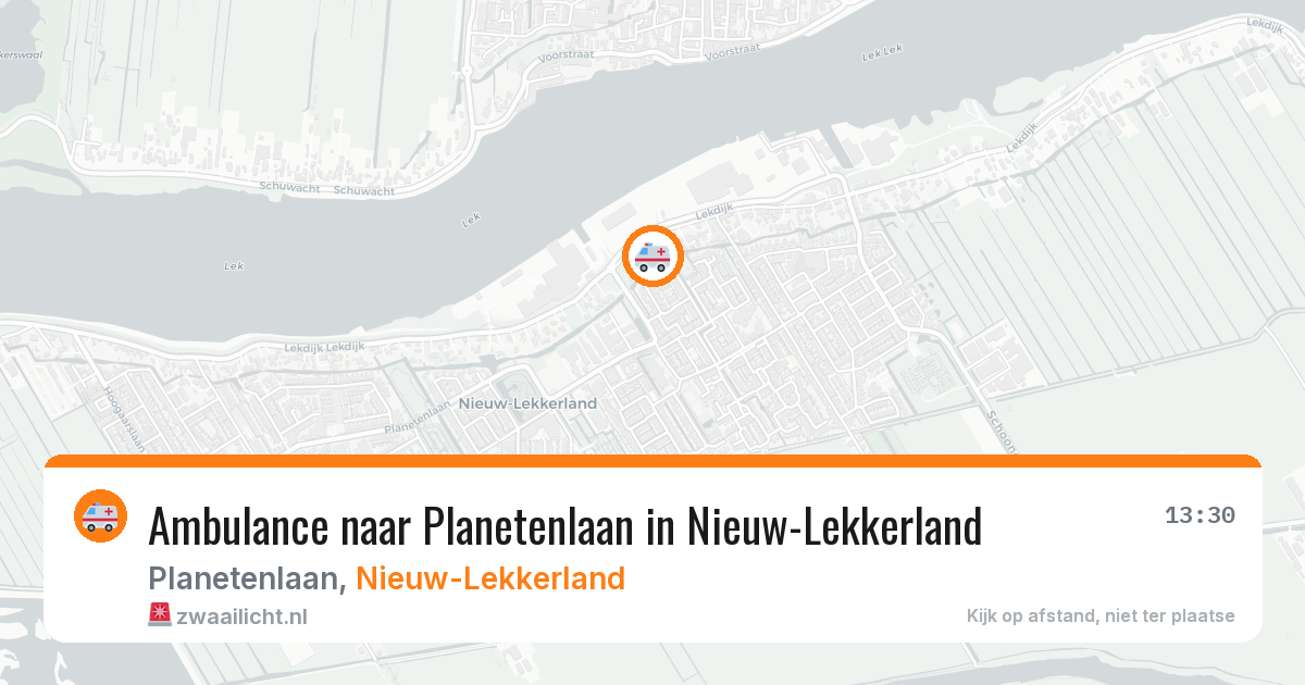 Ambulance naar Planetenlaan in Nieuw-Lekkerland — 10 aug 2026