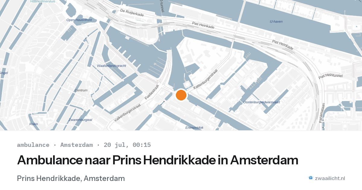 Ambulance naar Prins Hendrikkade in Amsterdam — 19 jul 2026