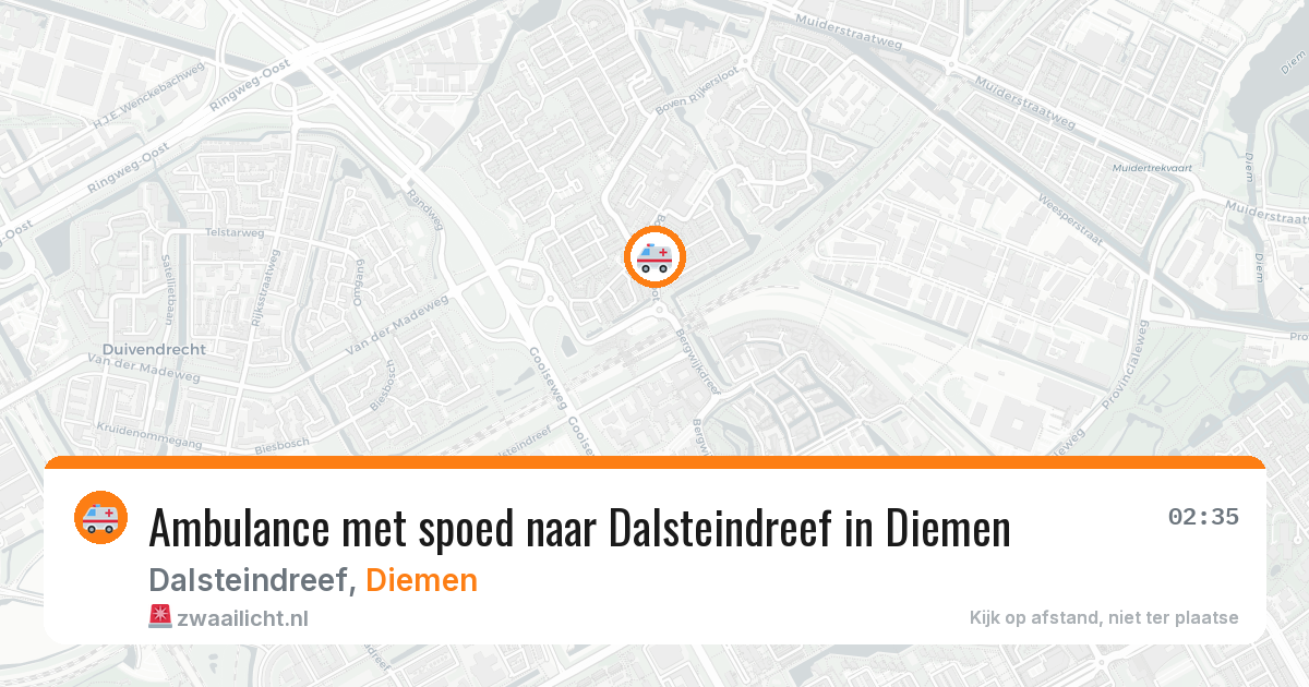 Ambulance met spoed naar Dalsteindreef in Diemen — 2 aug 2026