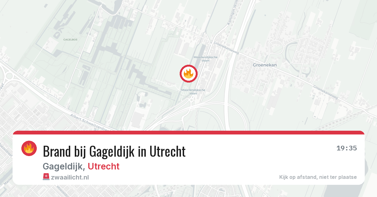 Brand bij Gageldijk in Utrecht — 21 jun 2026
