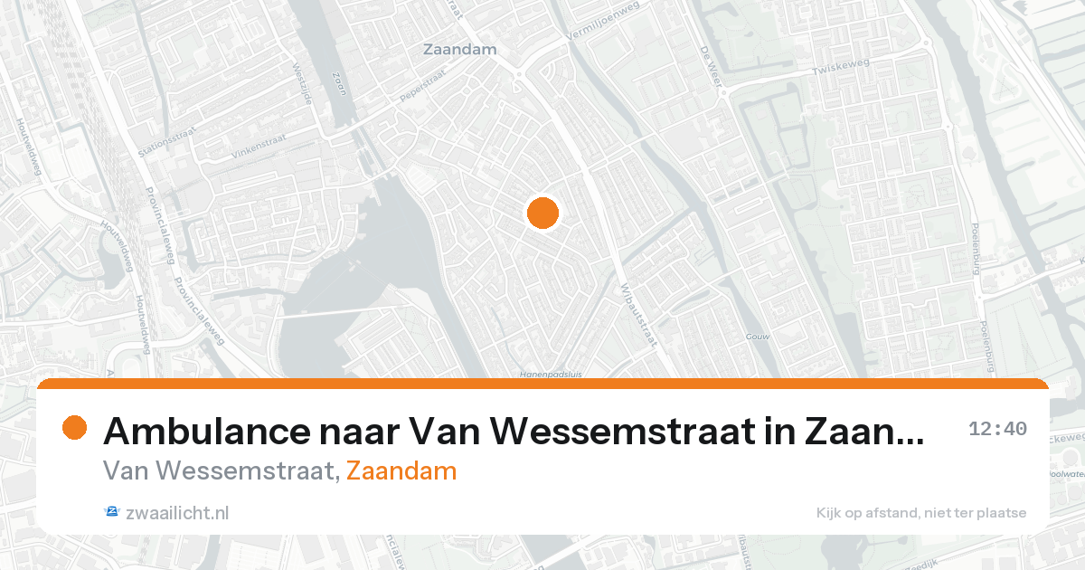 Ambulance naar Van Wessemstraat in Zaandam — 23 aug 2026