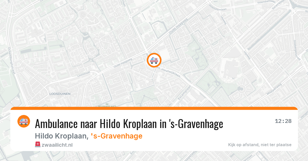 Ambulance naar Hildo Kroplaan in 's-Gravenhage — 31 jul 2026