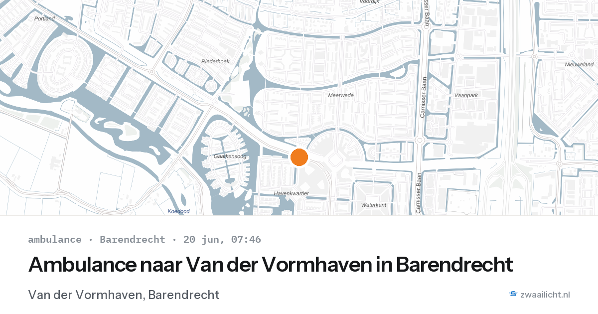 Ambulance naar Van der Vormhaven in Barendrecht — 20 jun 2026