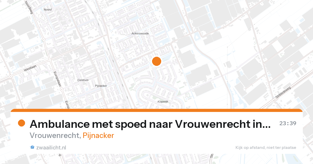 Ambulance met spoed naar Vrouwenrecht in Pijnacker — 27 mrt 2026