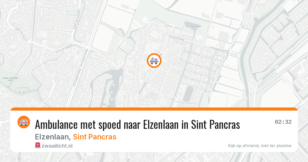 Ambulance met spoed naar Elzenlaan in Sint Pancras — 6 jun 2026