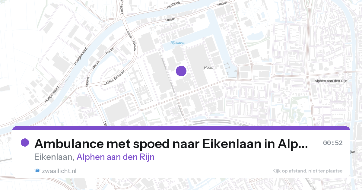 Ambulance met spoed naar Eikenlaan in Alphen aan den Rijn — 26 aug 2026