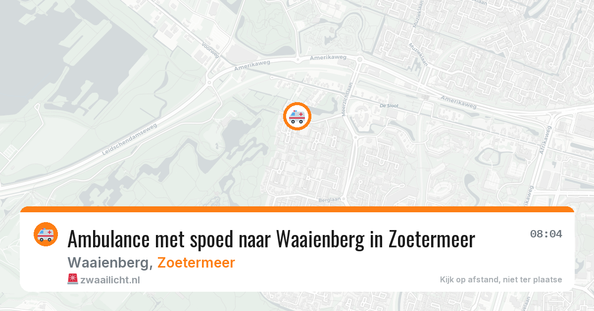 Ambulance met spoed naar Waaienberg in Zoetermeer — 20 jun 2026
