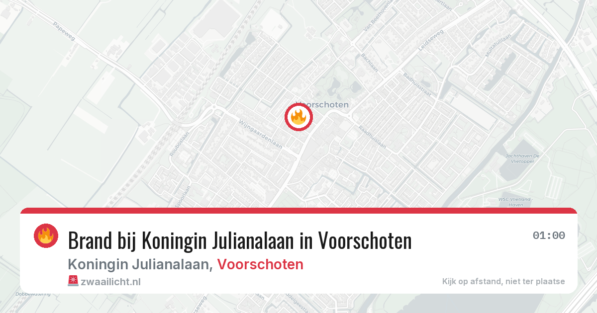 Brand bij Koningin Julianalaan in Voorschoten — 11 jun 2026