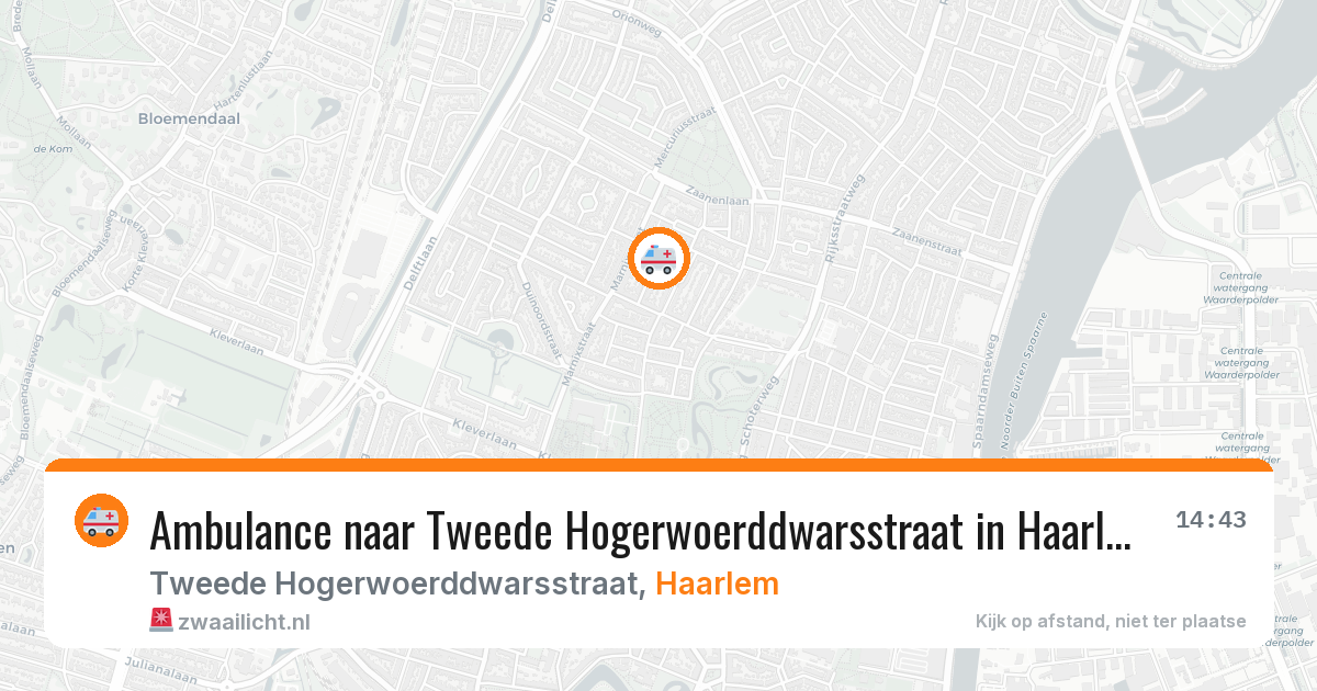 Ambulance naar Tweede Hogerwoerddwarsstraat in Haarlem — 22 jun 2026