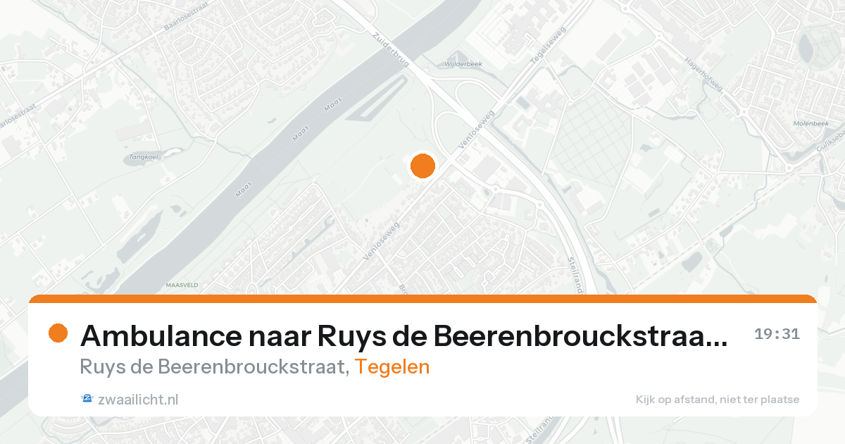 Ambulance naar Ruys de Beerenbrouckstraat in Tegelen — 22 aug 2026
