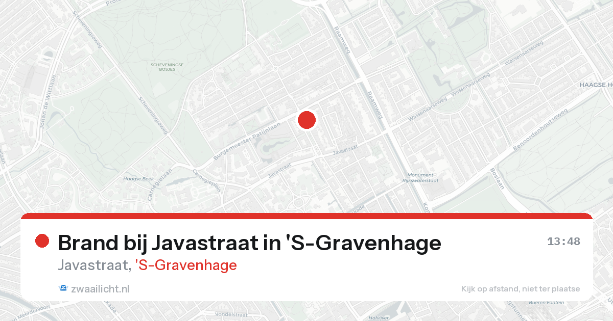 Brand bij Javastraat in 'S-Gravenhage — 20 aug 2026