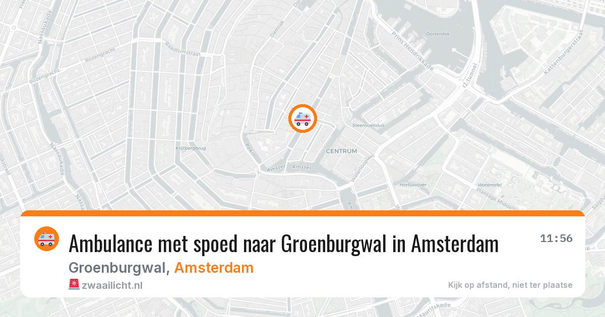 Ambulance met spoed naar Groenburgwal in Amsterdam — 28 mei 2026