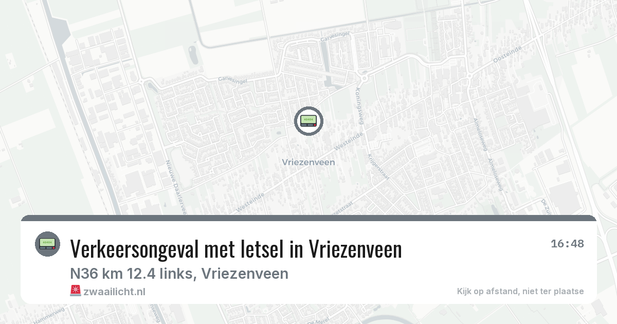 Verkeersongeval met letsel in Vriezenveen — 3 jul 2026