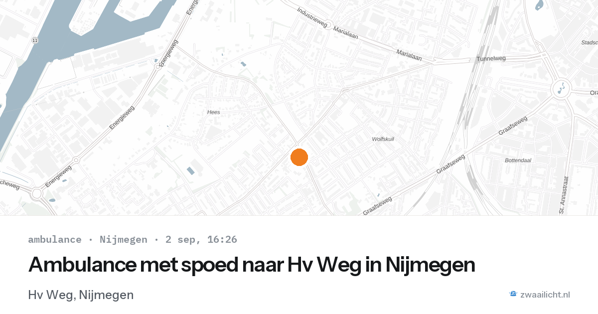 Ambulance met spoed naar Hv Weg in Nijmegen — 2 sep 2026