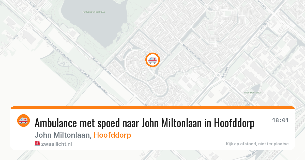 Ambulance met spoed naar John Miltonlaan in Hoofddorp — 7 jul 2026