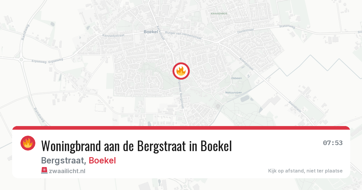 Woningbrand aan de Bergstraat in Boekel — 11 jul 2026