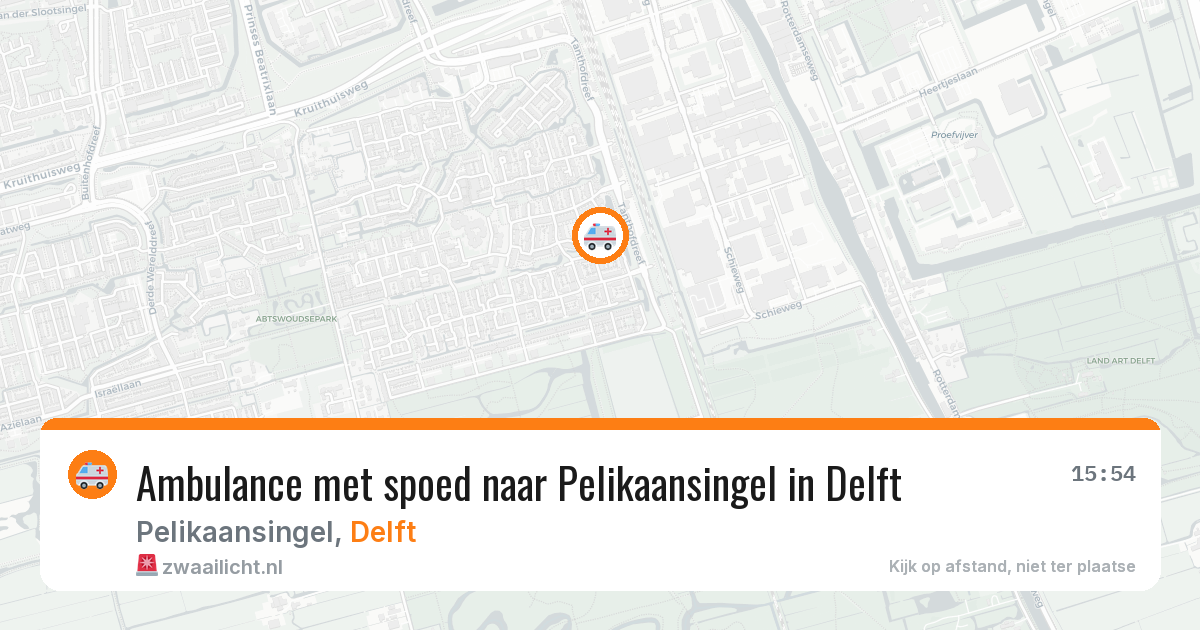 Ambulance met spoed naar Pelikaansingel in Delft — 27 mei 2026