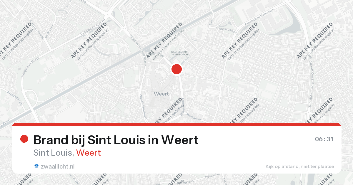 Brand bij Sint Louis in Weert — 26 aug 2026