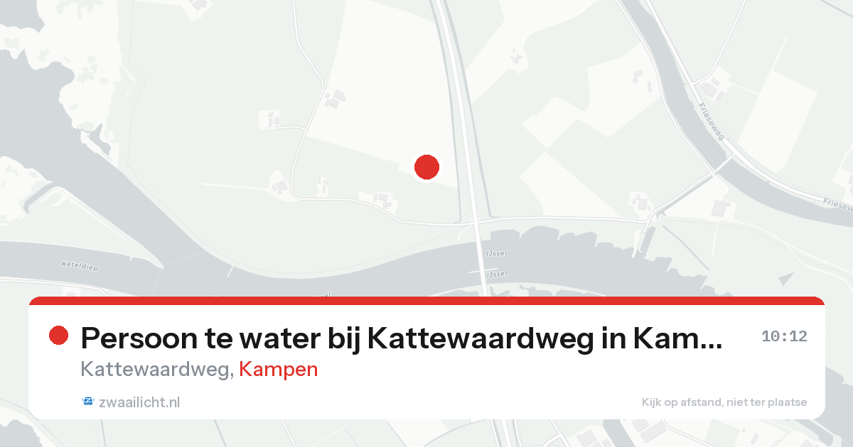 Persoon te water bij Kattewaardweg in Kampen — 24 aug 2026