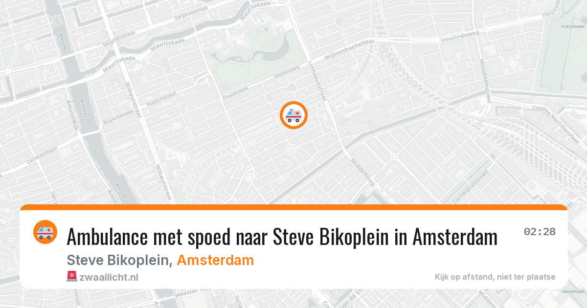 Ambulance met spoed naar Steve Bikoplein in Amsterdam — 15 jun 2026