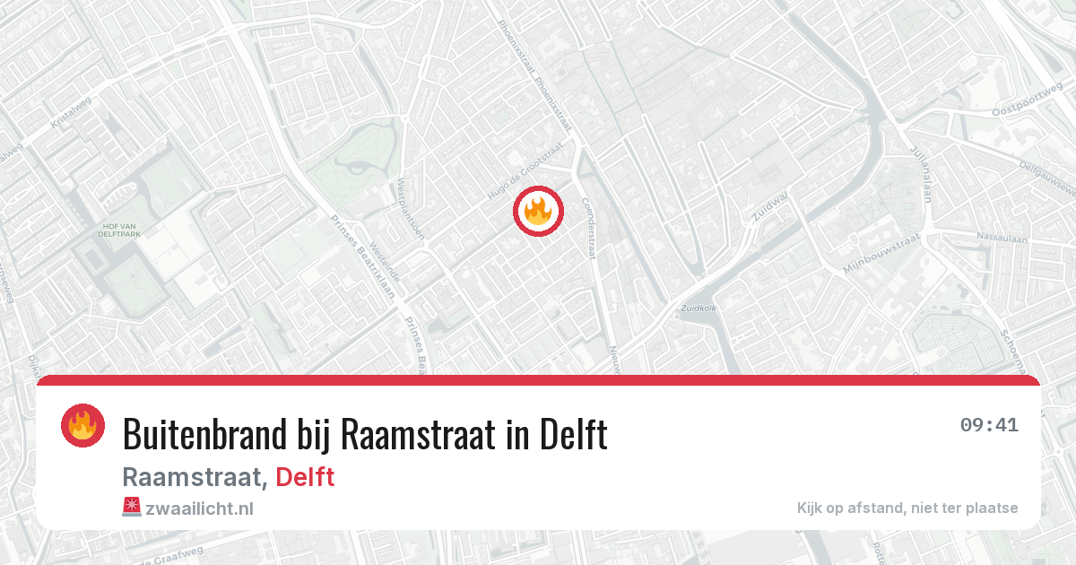 Buitenbrand bij Raamstraat in Delft — 20 jun 2026
